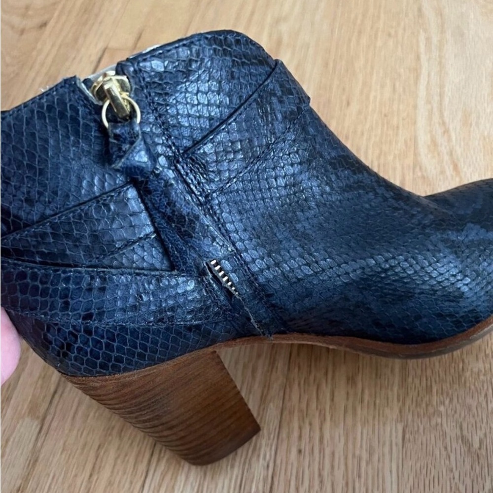 Boden Navy Snakeskin Ankle Boots - Picture 6 of 11